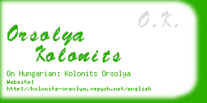 orsolya kolonits business card